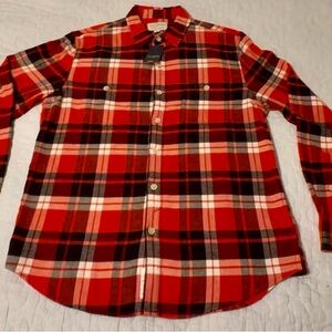 Men’s Lucky Brand Saturday stretch flannel, med, red/blk/white, NWOT.